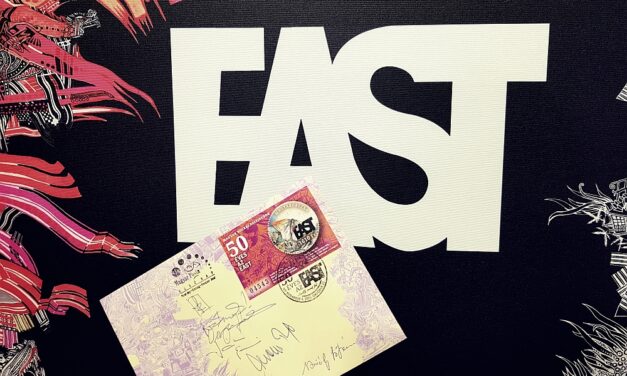 Bélyegblokkon az 50 éves EAST