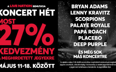 Újra itt a Koncert Hét – 27% kedvezménnyel kínál jegyeket a Live Nation